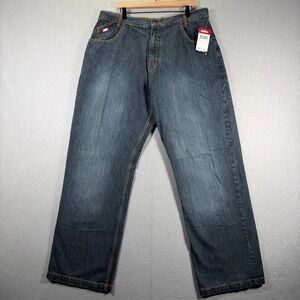 Vintage Mecca USA Men's 40x34 Echo Dark‎ Wash Denim Jeans Y2K Baggy Streetwear